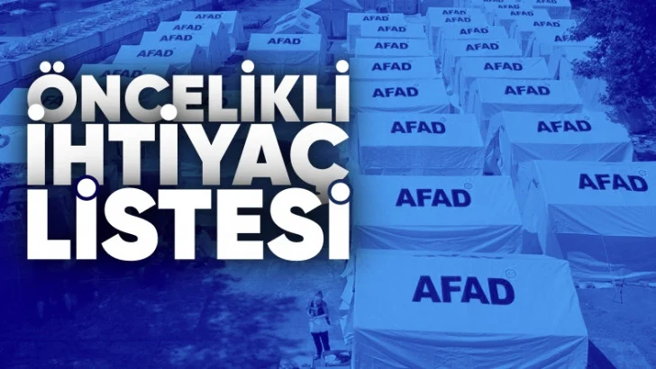 Güncel AFAD Listesi